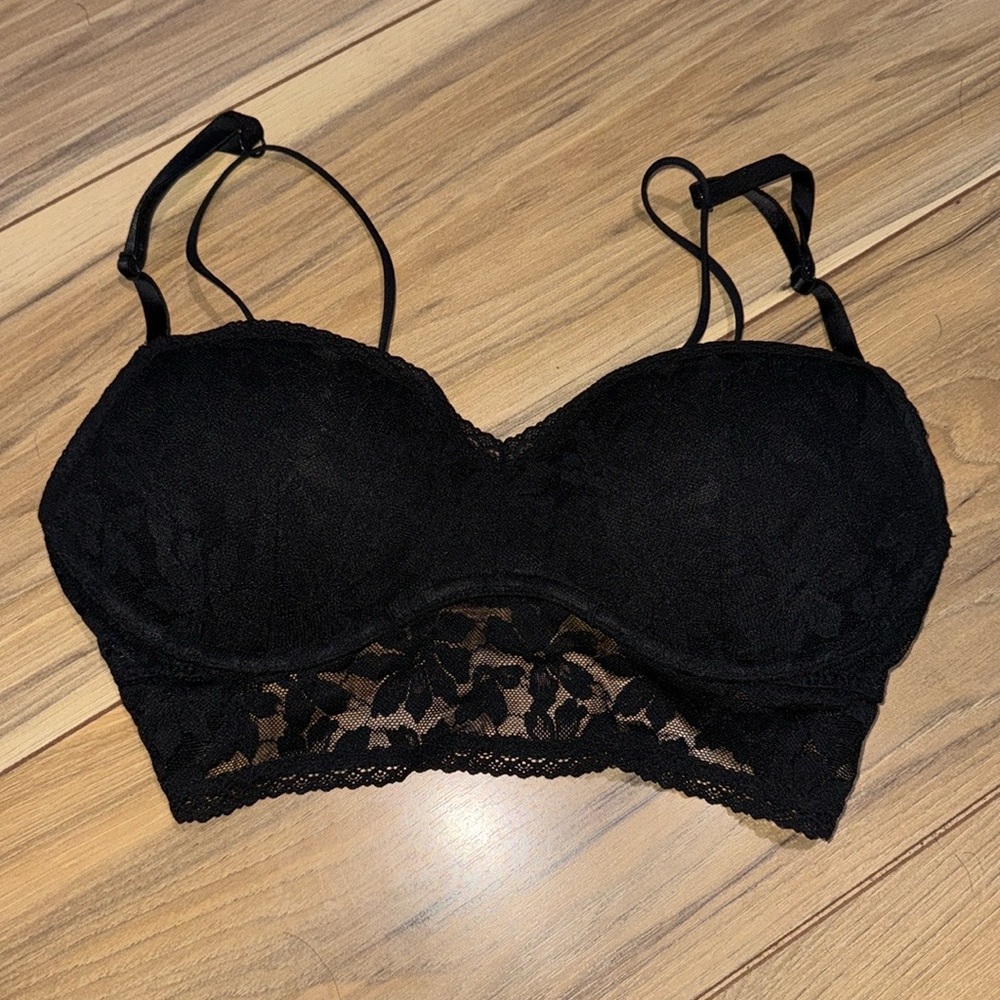 PINK Black Lace Push Up Bra